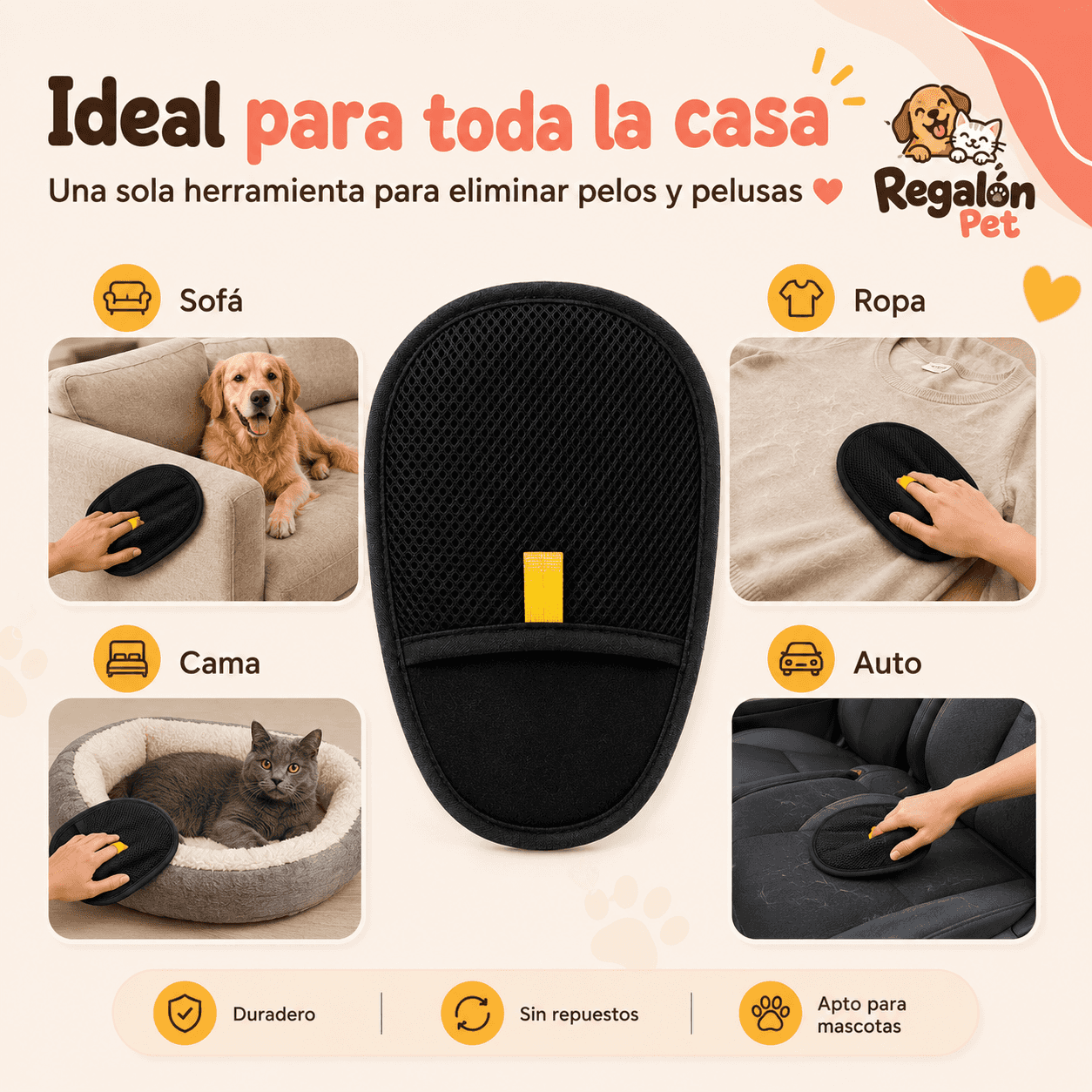 Guante PetCleaner™ Removedor de Pelos para Mascotas 4